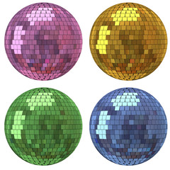 Set of disco mirror ball