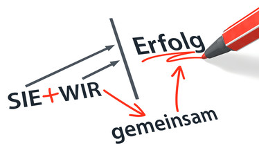 Stift- & Schriftserie: SIE + WIR => gemeinsam => Erfolg