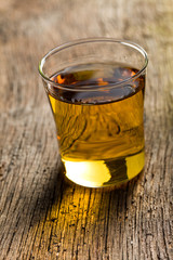 glass of golden alcohol