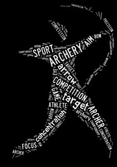 Archery pictogram on black background