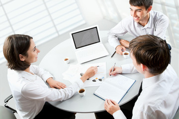 Young business people. Teamwork.