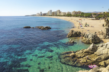 Beach in autumn. Spain, Costa Brava, Platja d'Aro