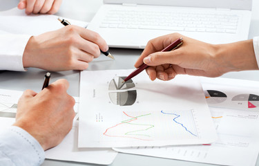 Business people discussing a financial plan