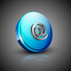 Glossy 3D web 2.0 email address 'at' symbol icon set. EPS 10.