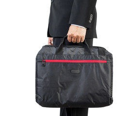 Businessman with briefcase or notebook case