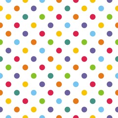 Seamless vector pattern or background with colorful polka dots