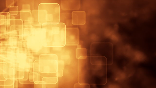 Motion background with animated squares, gold tint