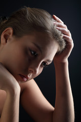 Naklejka premium beauty girl sad