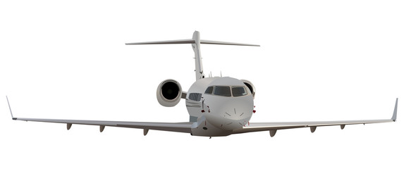 flying plane isolated on white