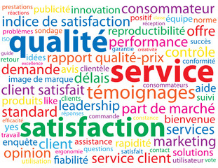 Nuage de Tags QUALITE - SERVICE - SATISFACTION (client garantie)