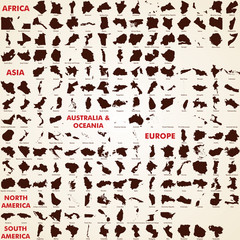 Fototapeta premium Maps of the world, pack world maps