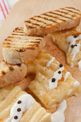 baked bread with cheese