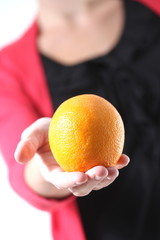 woman with orange