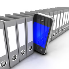 3d Files with smartphone leaning out