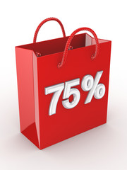 The red bag labeled "75%".