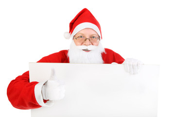 santa claus with blank paper