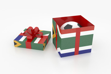 South Africa gift box with soccer ball