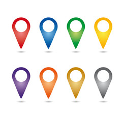 Bunte Positionssymbole / Stecknadeln