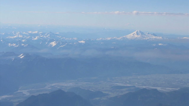 Aerial View Of Mount Baker And Fraser Valley