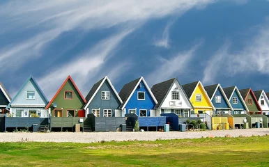 Muurstickers Scandinavische huizen © Alexi Tauzin