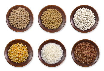 Plates with mixed cereal