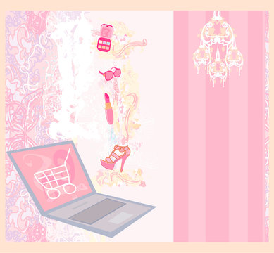 Online shopping - abstract background