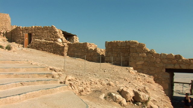 Masada - ancient fortress at the coast of the Dead Sea in Israel