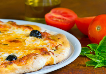 pizza with black olives
