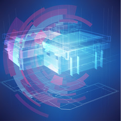 Fototapeta premium Urban Blueprint (vector). Architectural background