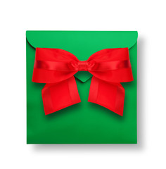 Green envelope with red bow