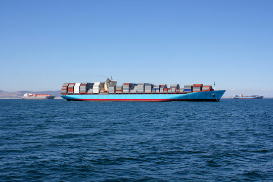 Container Ship on sea