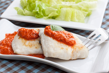 fish on sauce