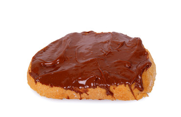 chocolate cream on slice of bread