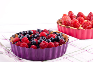 blueberry,raspberry and strawberry tarts