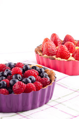 blueberry,raspberry and strawberry tarts