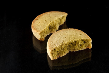 tasty cookie with green tea