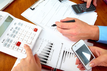 Business people group hands.