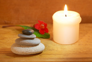 Spa concept with a candle