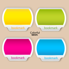 Colorful bookmarks and banners with place for text