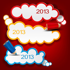 Colorful bubbles for speech. 2013 New Year