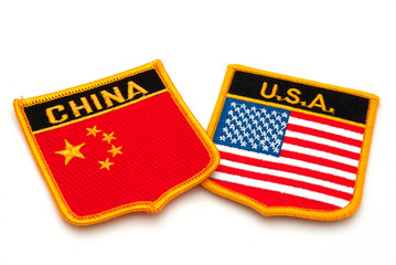 china and usa flags