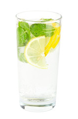 Club soda with lemon and mint