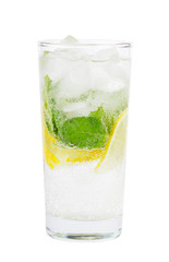 Club soda with lemon and mint