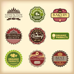 set of different retro labels