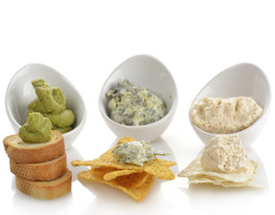 Dips With Chips And Toasts