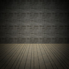 room interior with vintage wall