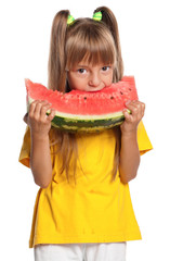 Little girl with watermelon