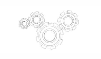 Abstract wireframe of gear