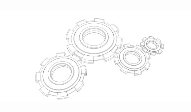 Abstract Wireframe Of Gear