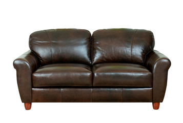 Nice and beautiful leather sofa isolated